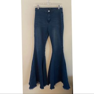 High waist bell bottom jeans